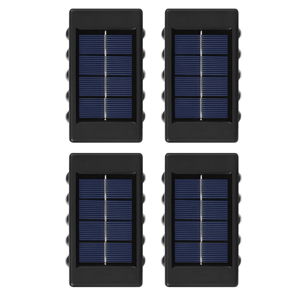 4 X 10LEDs Solar Wall Lights Water Resistant Fence Lights Outdoor Garden Yard Decor White Light