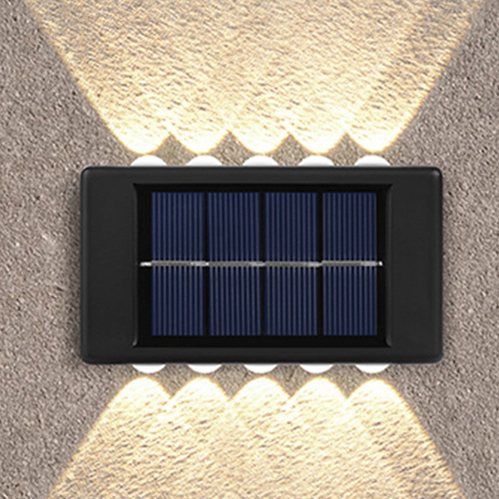 4 X 10LEDs Solar Wall Lights Water Resistant Fence Lights Outdoor Garden Yard Decor Warm Light