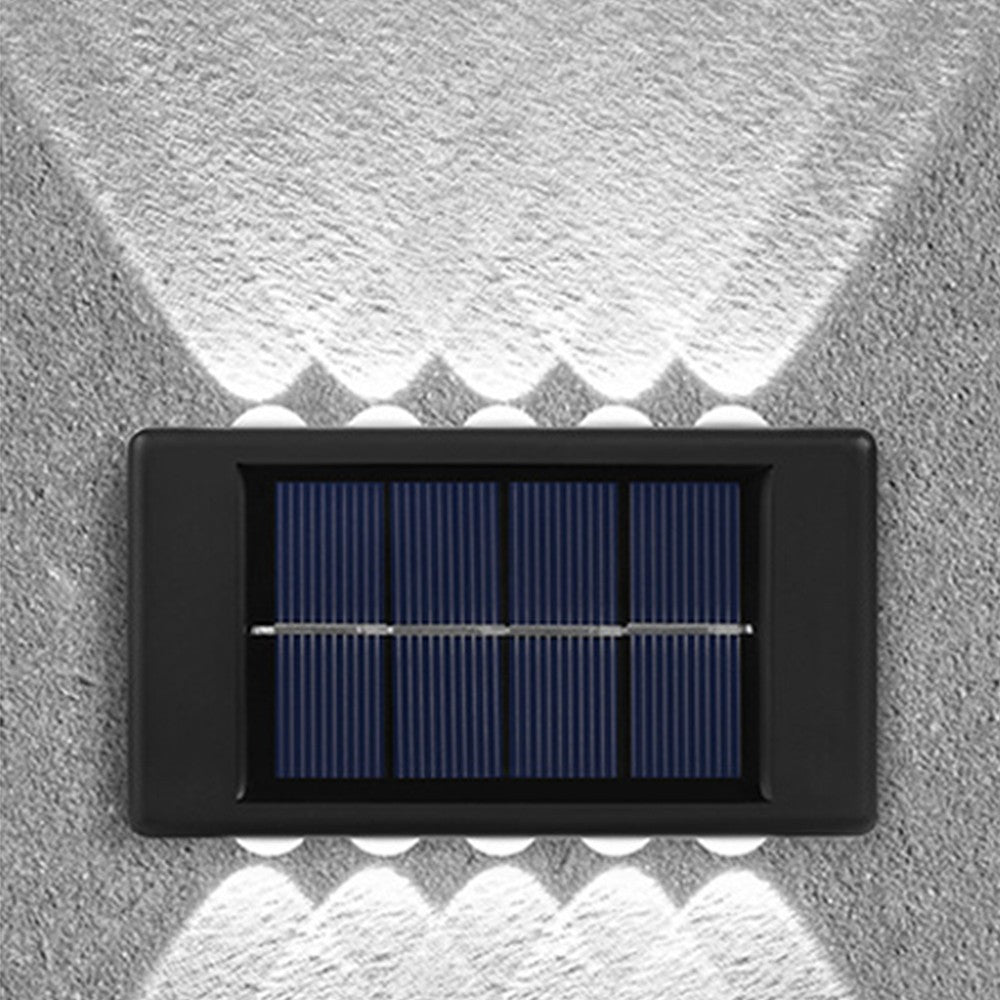 8 X 10LEDs Solar Wall Lights Water Resistant Fence Lights Outdoor Garden Yard Decor White Light