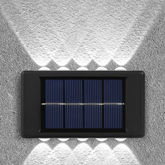 8 X 10LEDs Solar Wall Lights Water Resistant Fence Lights Outdoor Garden Yard Decor White Light