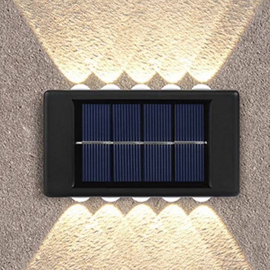8 X 10LEDs Solar Wall Lights Water Resistant Fence Lights Outdoor Garden Yard Decor Warm Light