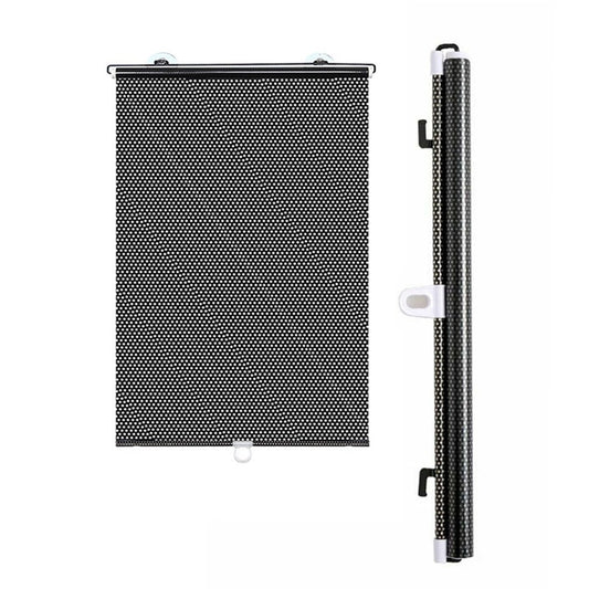 125x58cm Retractable Roller Blinds Car Sunshade Cover Window Blackout Curtains with Suction Cup Black