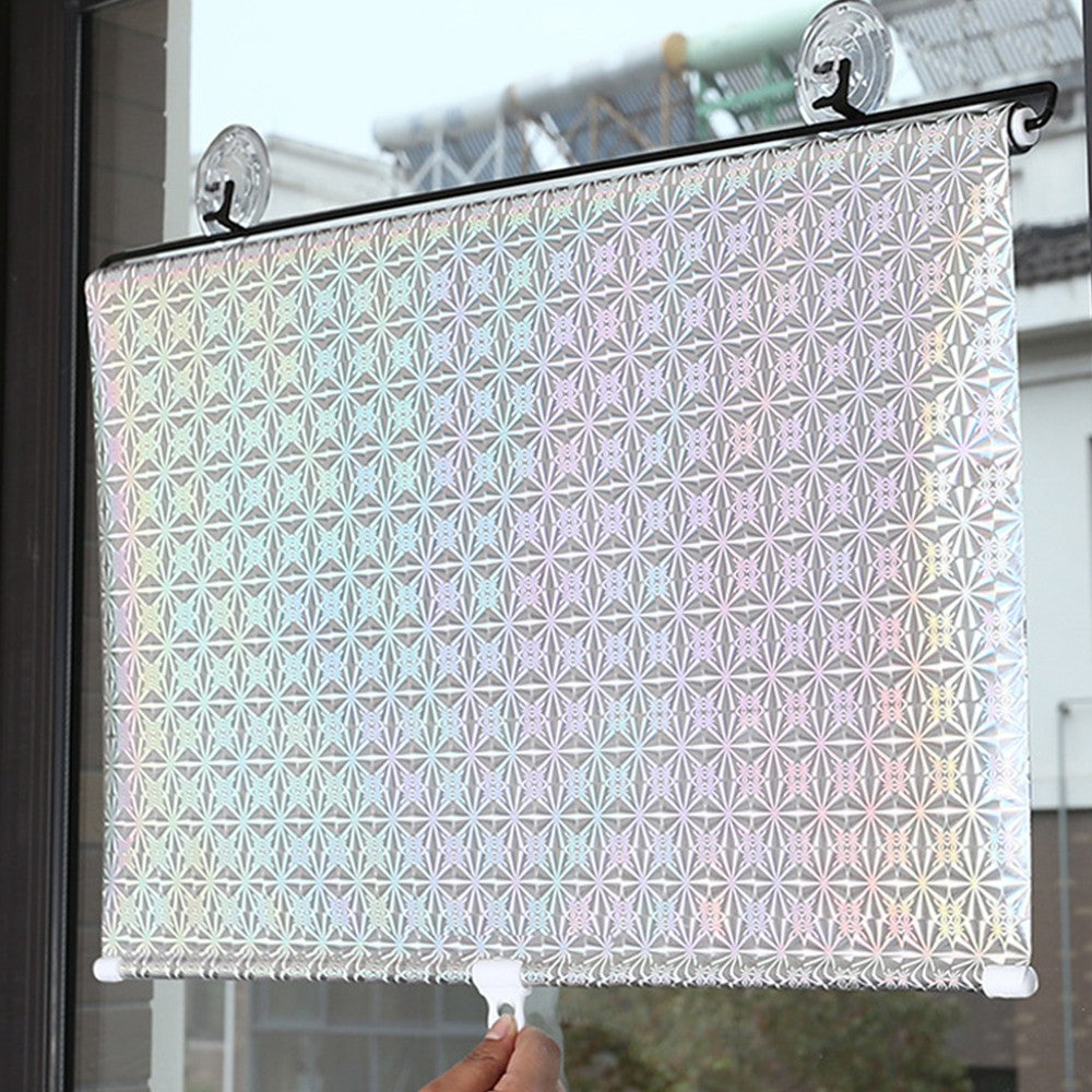 125x58cm Retractable Roller Blinds Car Sunshade Cover Window Blackout Curtains with Suction Cup Silver