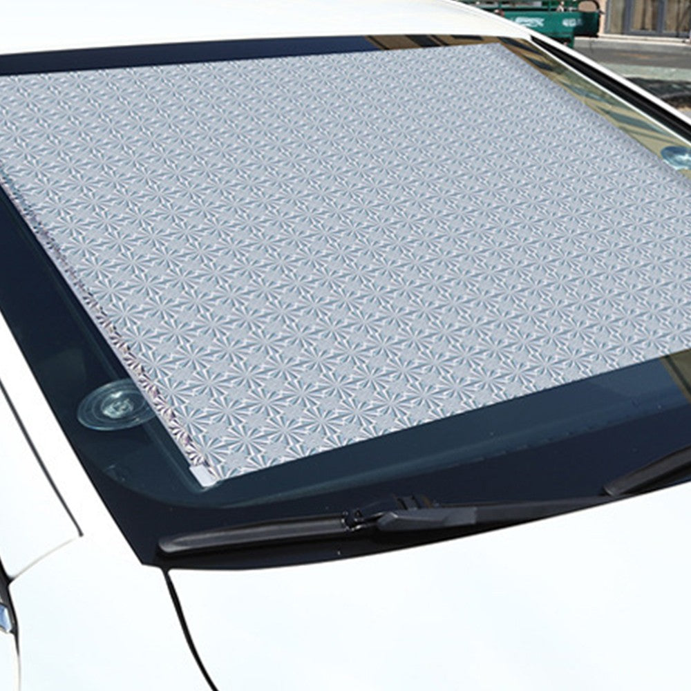 125x58cm Retractable Roller Blinds Car Sunshade Cover Window Blackout Curtains with Suction Cup Silver