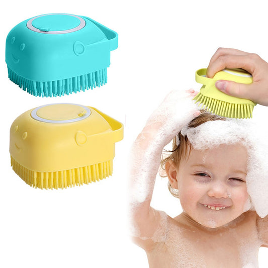2 X Silicone Exfoliating Body Scrubber Exfoliating Shower Brush Massage Bathing Brush Yellow Blue