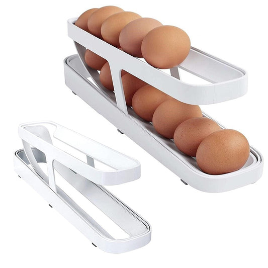 1 X 2 Tier Rolldown Refrigerator Egg Dispenser Auto Rolling Egg Container Holder Egg Storage Rack