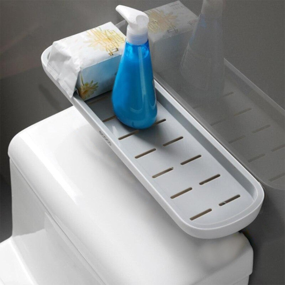 2 X Wall Mount Bathroom Shelves Organizer Punch Free Kitchen Storage Rack