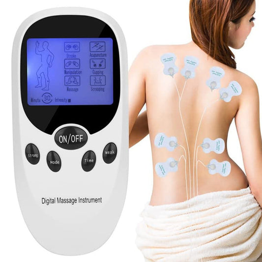 Electric Back Massager Tens Machine Unit Back Pain Therapy Pulse Muscle Stimulator