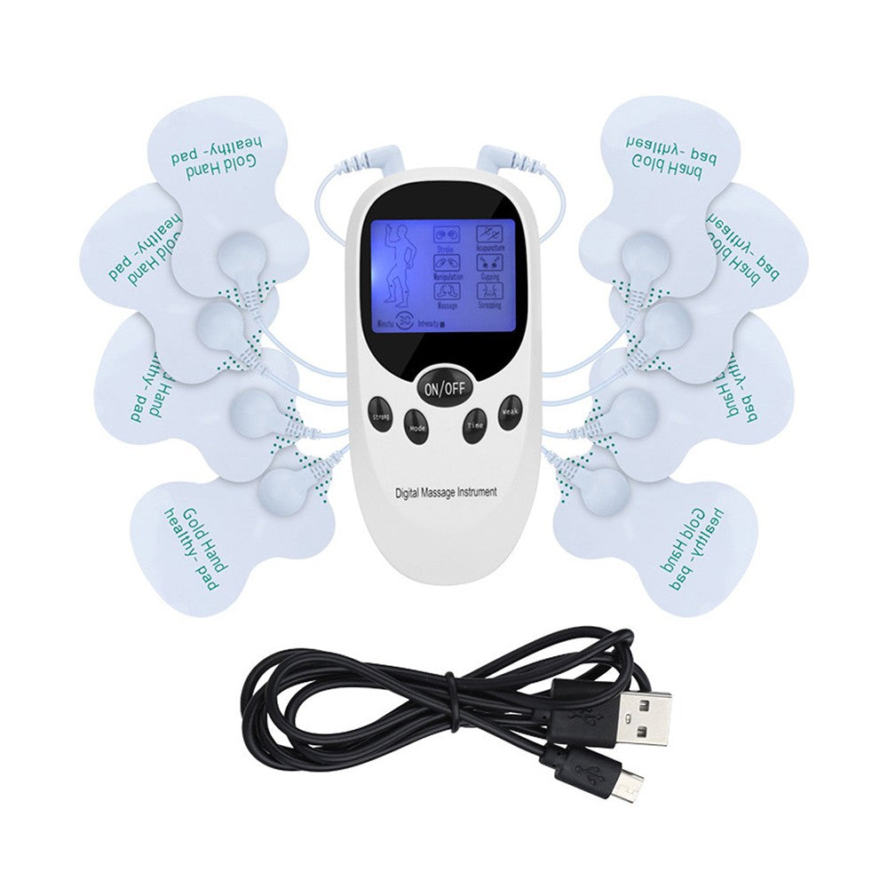 Electric Back Massager Tens Machine Unit Back Pain Therapy Pulse Muscle Stimulator
