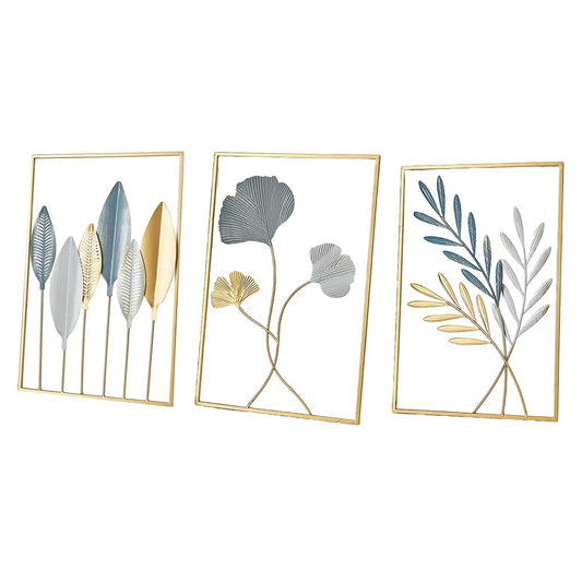 3 X Metal Wall Decor Leaf Wall Hanging Decoration Wall Art Home Decor Wall Ledges