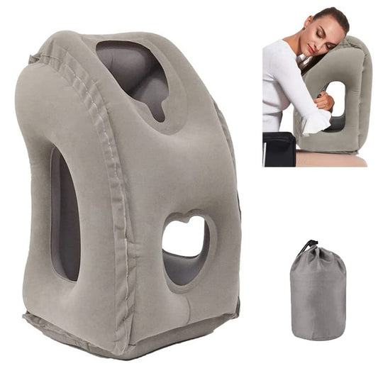 Inflatable Travel Pillows Office Nap Rest Pillow Inflatable Airplane Pillow Grey