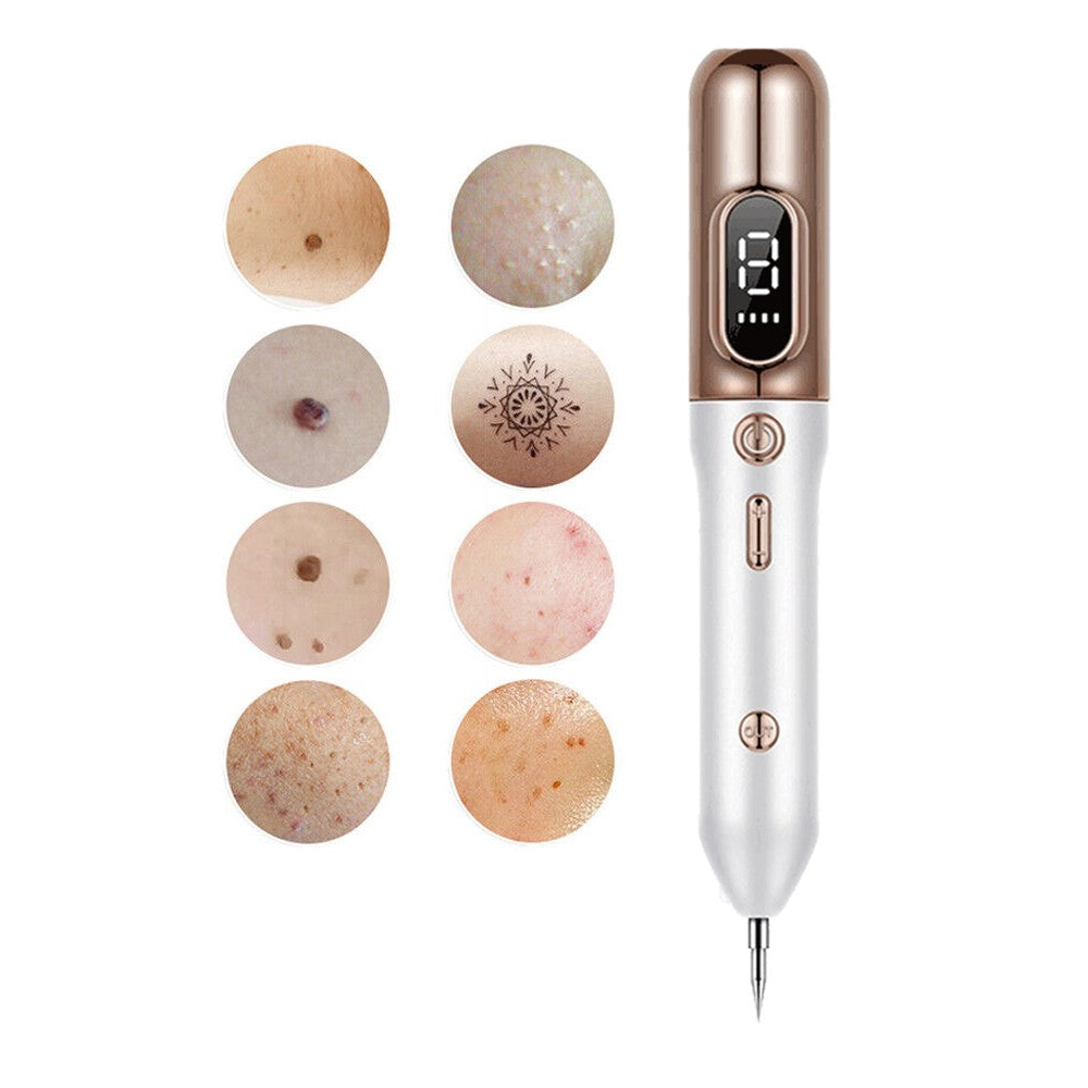 Electric Plasma Freckle Removal Pen LCD Face Skin Mole Remover Dark Spot Removal Machine Beauty Device Champagne