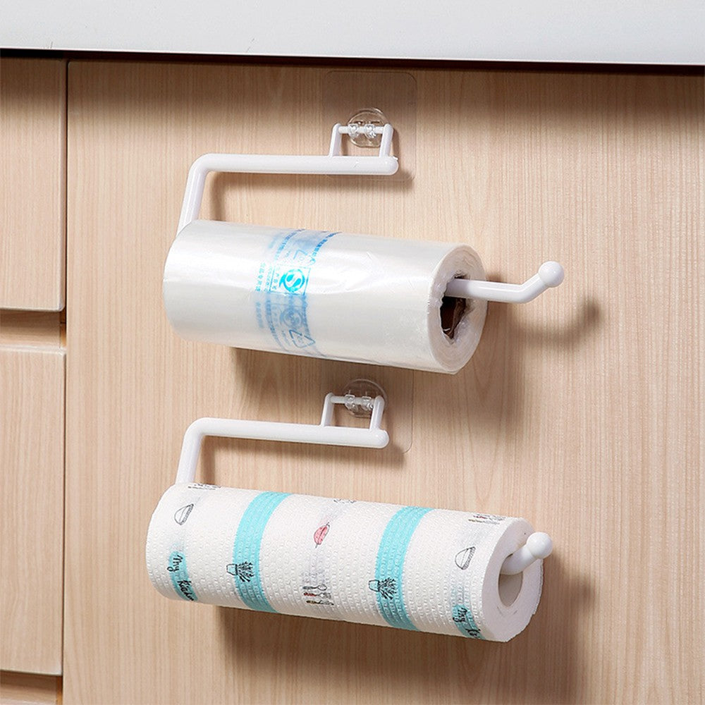 8Pcs Wall Mounted Kitchen Paper Towel Holder with Hanger Self Adhesive Tissue Rack