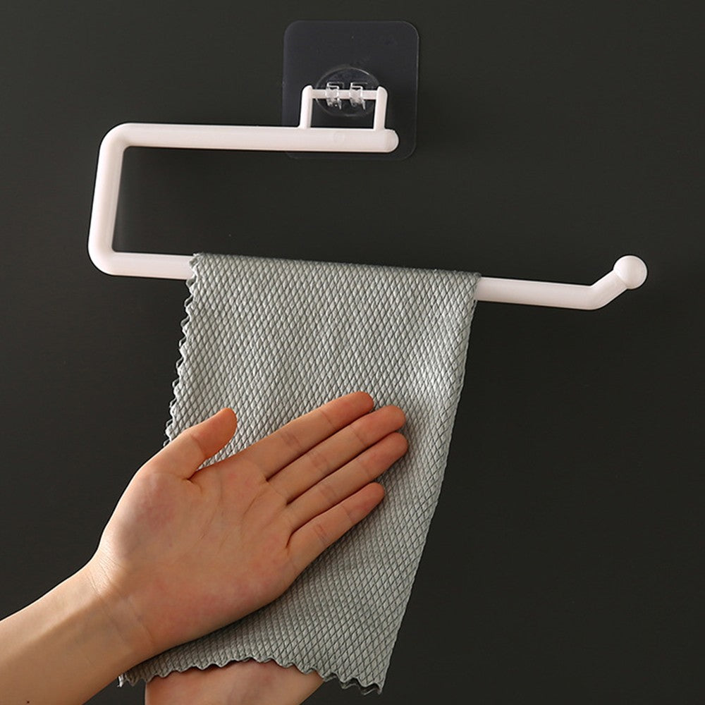 4Pcs Wall Mounted Kitchen Paper Towel Holder with Hanger Self Adhesive Tissue Rack