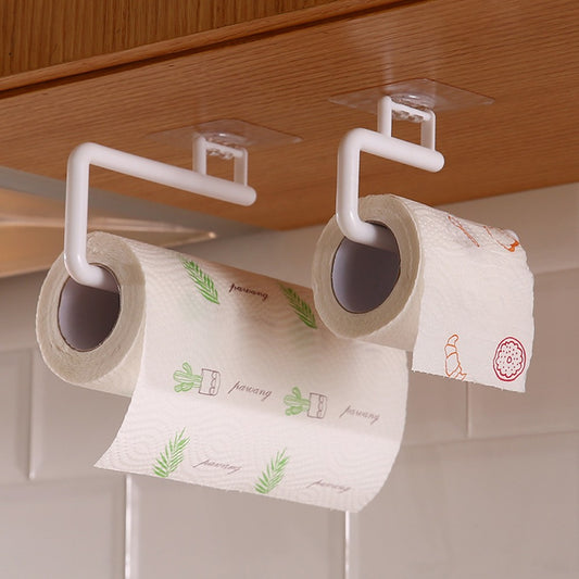 8Pcs Wall Mounted Kitchen Paper Towel Holder with Hanger Self Adhesive Tissue Rack