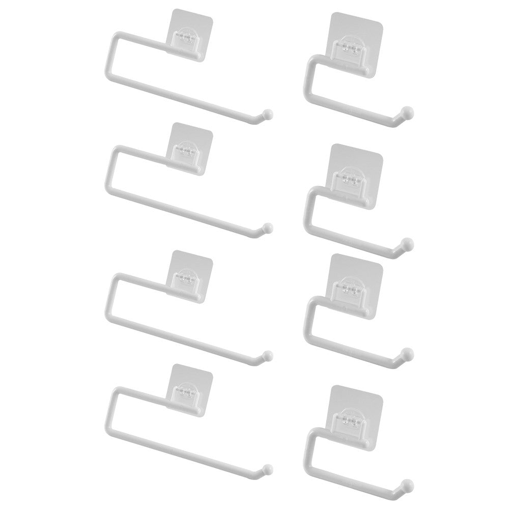 8Pcs Wall Mounted Kitchen Paper Towel Holder with Hanger Self Adhesive Tissue Rack
