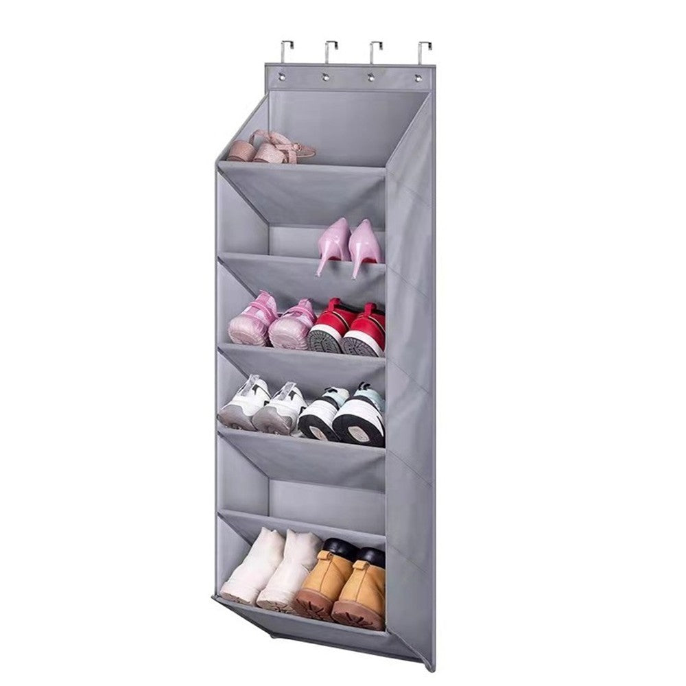 1 X Multi Pockets Over the Door Shoe Organizer Hanging Shoes Storage Bag with Hooks for Closet and Dorm Narrow Door
