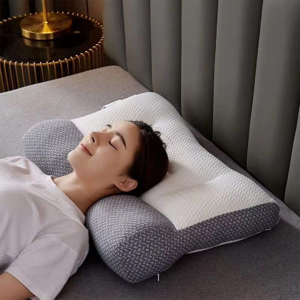 1 X 74x48cm Ergonomic Pillow Neck Support Bed Pillow Orthopedic Pillow for All Sleeping Positions