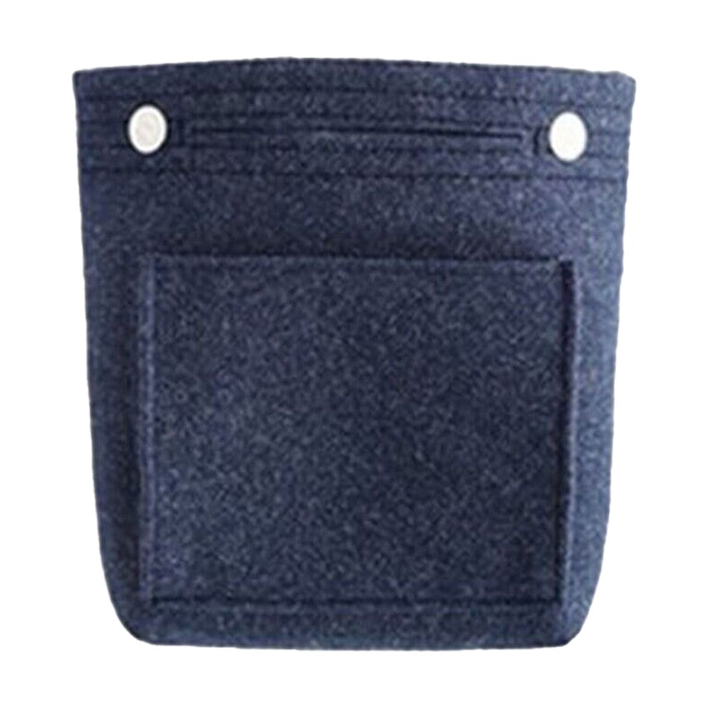 2 X Women Handbag Insert Bag Purse Liner Multi Pocket Travel Felt Organizer Makeup Cosmetic Bag Dark Blue Beige
