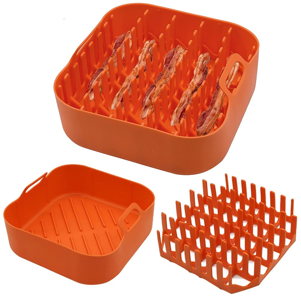 Air Fryer Silicone Bacon Rack Bacon Cooker Tray with Air Fryer Pot Tray Microwave Accessory