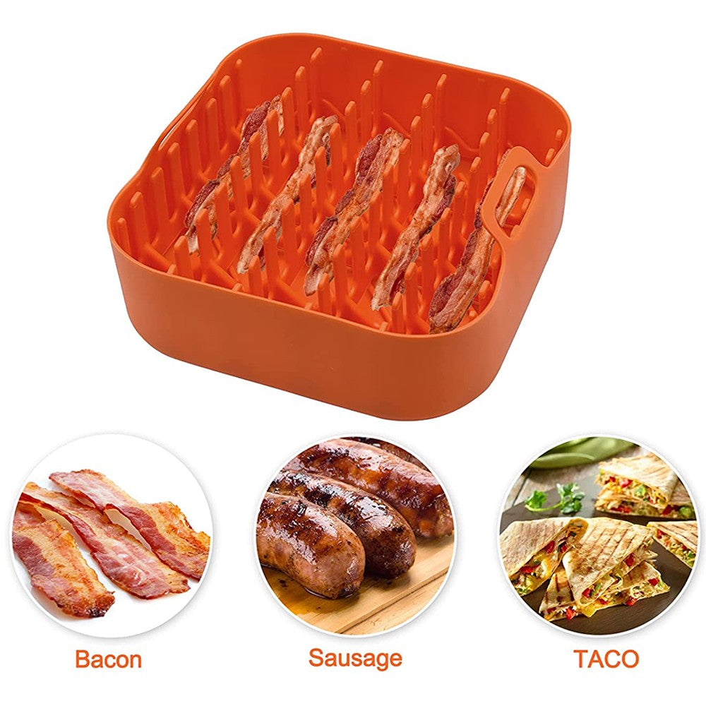 Air Fryer Silicone Bacon Rack Bacon Cooker Tray with Air Fryer Pot Tray Microwave Accessory
