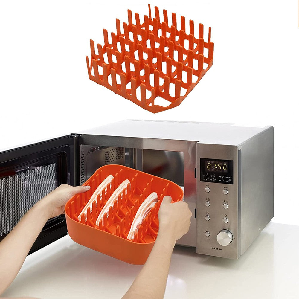 Air Fryer Silicone Bacon Rack Bacon Cooker Tray with Air Fryer Pot Tray Microwave Accessory