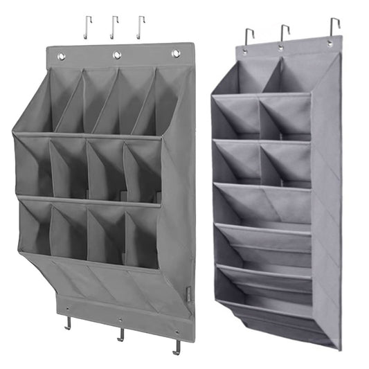 2 X Multi Pockets Over the Door Shoe Organizer Hanging Shoes Storage Bag with Hooks for Closet and Dorm Narrow Door