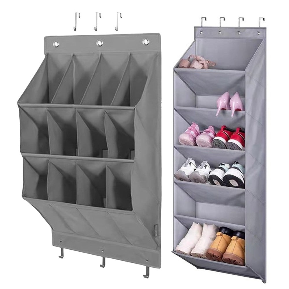 2 X Multi Pockets Over the Door Shoe Organizer Hanging Shoes Storage Bag with Hooks for Closet and Dorm Narrow Door