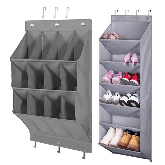 2 X Multi Pockets Over the Door Shoe Organizer Hanging Shoes Storage Bag with Hooks for Closet and Dorm Narrow Door
