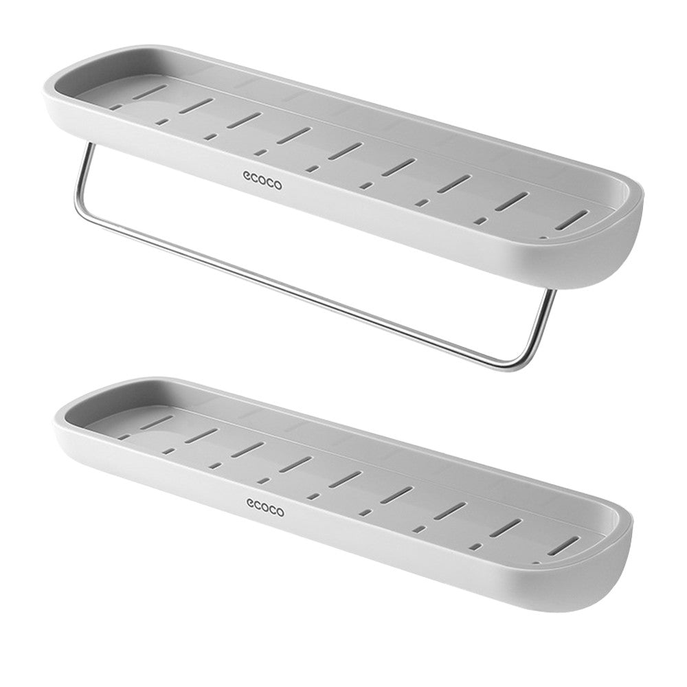 2 X Wall Mount Bathroom Shelves Organizer Punch Free Kitchen Storage Rack