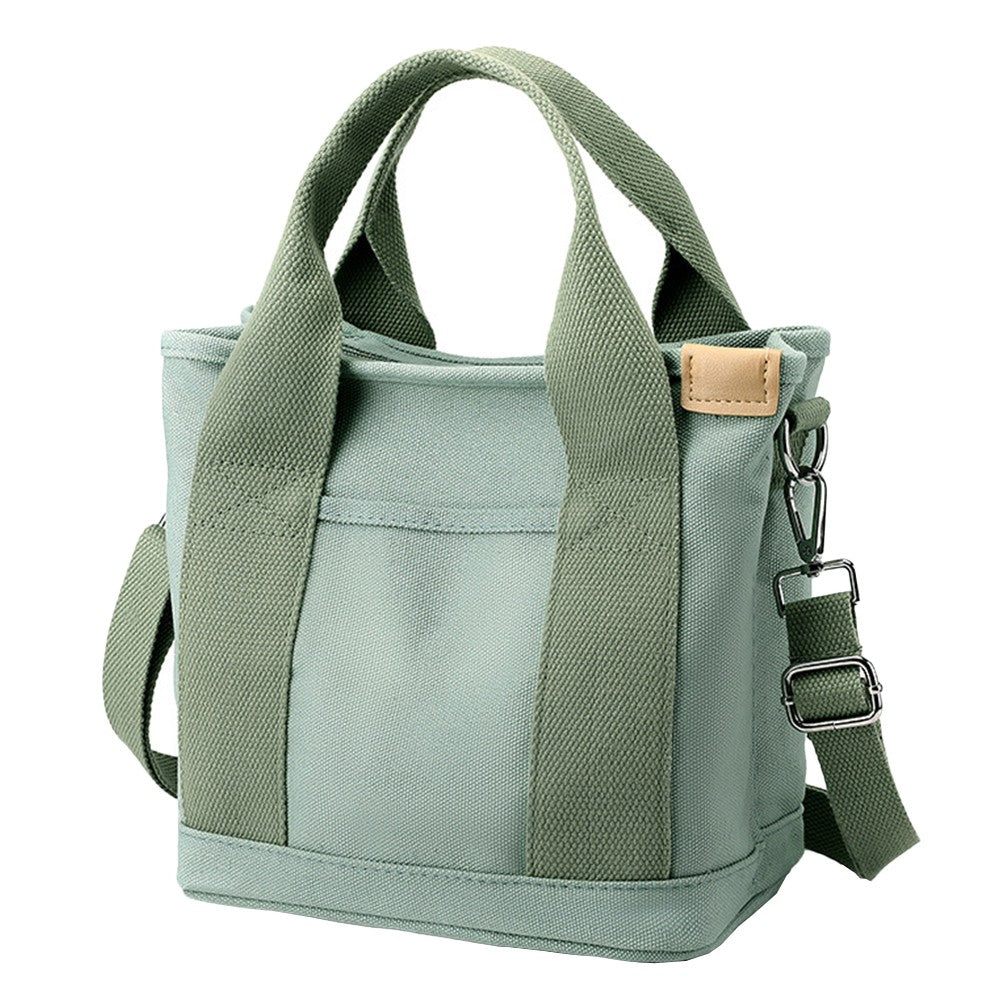 Womens Canvas Small Tote Bags Handbag Crossbody Bags Zipper Bags with Shoulder Strap Green