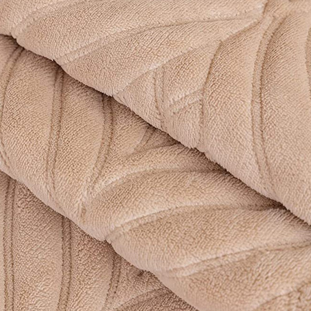 90x160cm Leaves Pattern Sofa Cover Plush Sectional Couch Cover Nonslip Sofa Slipcover Khaki