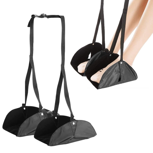 1 X Split Travel Foot Pedal Hammock Adjustable Foot Rest Sling Foot Pad Travel Accessory for Office Aircraft High-Speed Rail