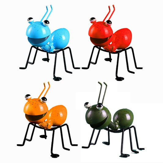 Set of 4Pcs Metal Ants Sculptures Decor Garden Yard Art Statue Insect Ornaments