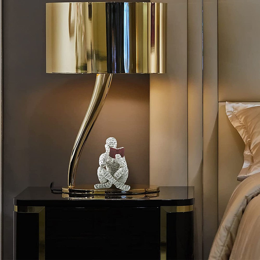 Pulp Woman Reading Figurine Thinker Style Bookshelf Decor Resin Statue Table Ornaments Home Decor Style 1