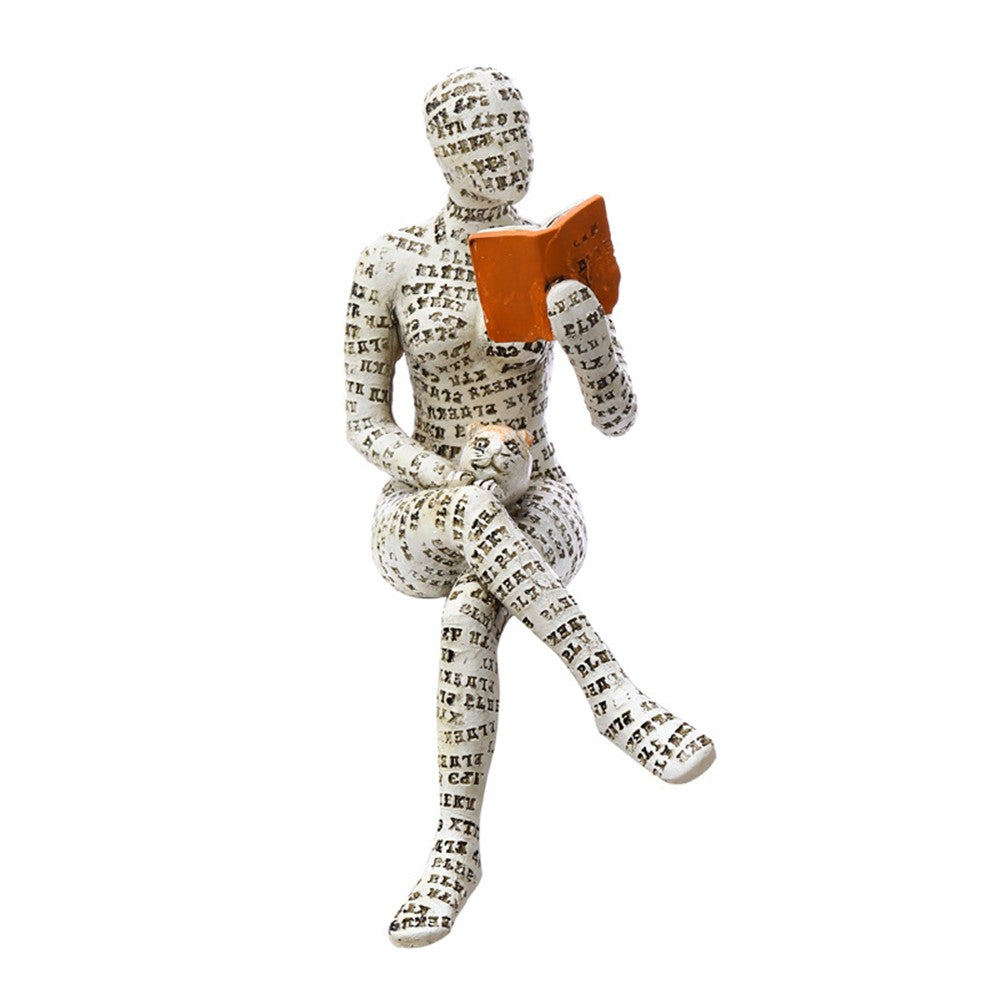 2 X Pulp Woman Reading Figurine Thinker Style Bookshelf Decor Resin Statue Table Ornaments Home Decor Style 1 and 2