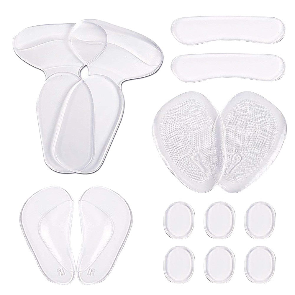 1 X Set of 14Pcs Self Adhesive Gel Anti Slip High Heel Pads Shoe Insole Heel Inserts Grips