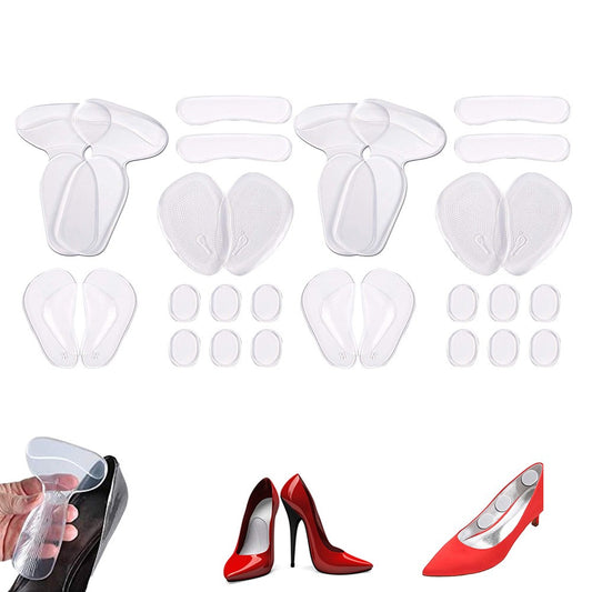 2 X Set of 14Pcs Self Adhesive Gel Anti Slip High Heel Pads Shoe Insole Heel Inserts Grips