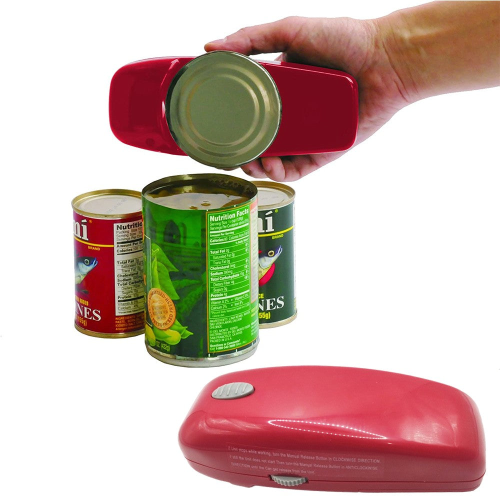1 X One Touch Electric Can Opener Hands Free Automatic Battery Operated Tin Opener Jar Opener