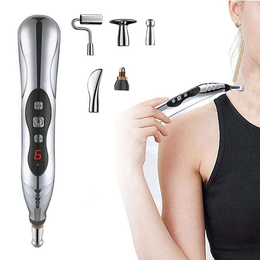 5 in 1 Electric Acupuncture Pen Meridian Energy Pulse Massage Pen Body Head Neck Massager Pain Relief Therapy