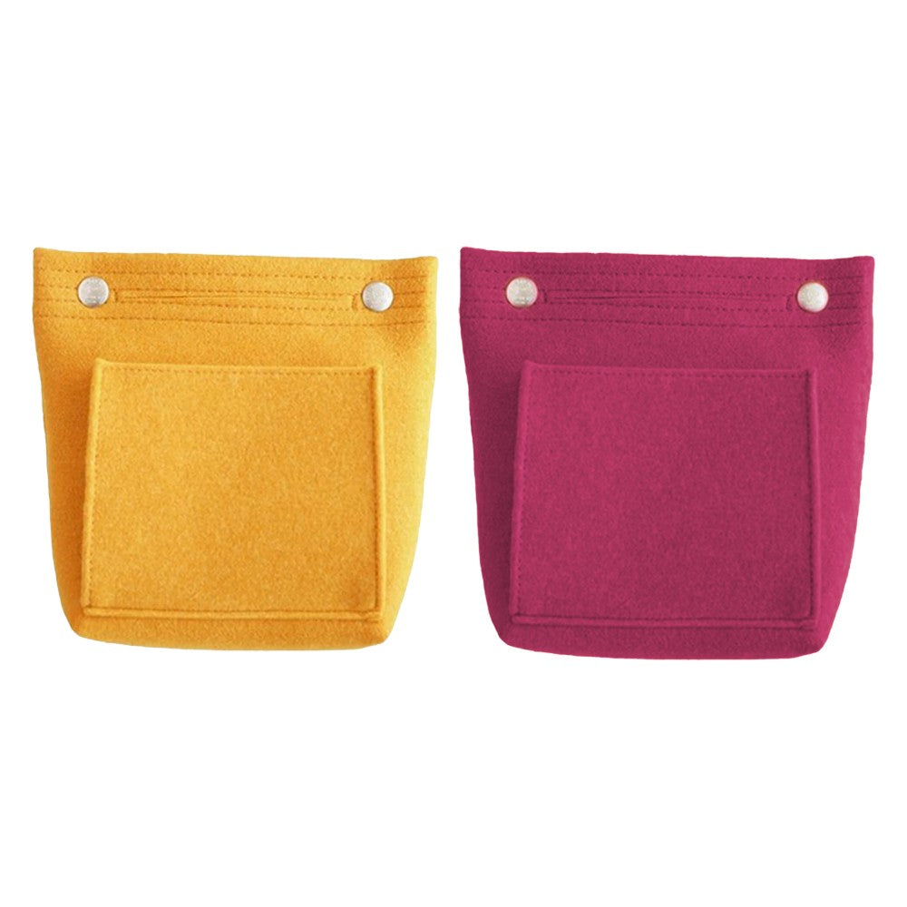 2 X Women Handbag Insert Bag Purse Liner Multi Pocket Travel Felt Organizer Makeup Cosmetic Bag Yellow Rose Red