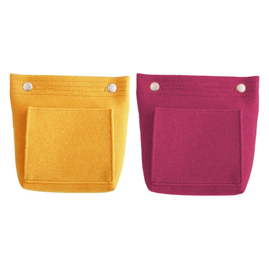 2 X Women Handbag Insert Bag Purse Liner Multi Pocket Travel Felt Organizer Makeup Cosmetic Bag Yellow Rose Red