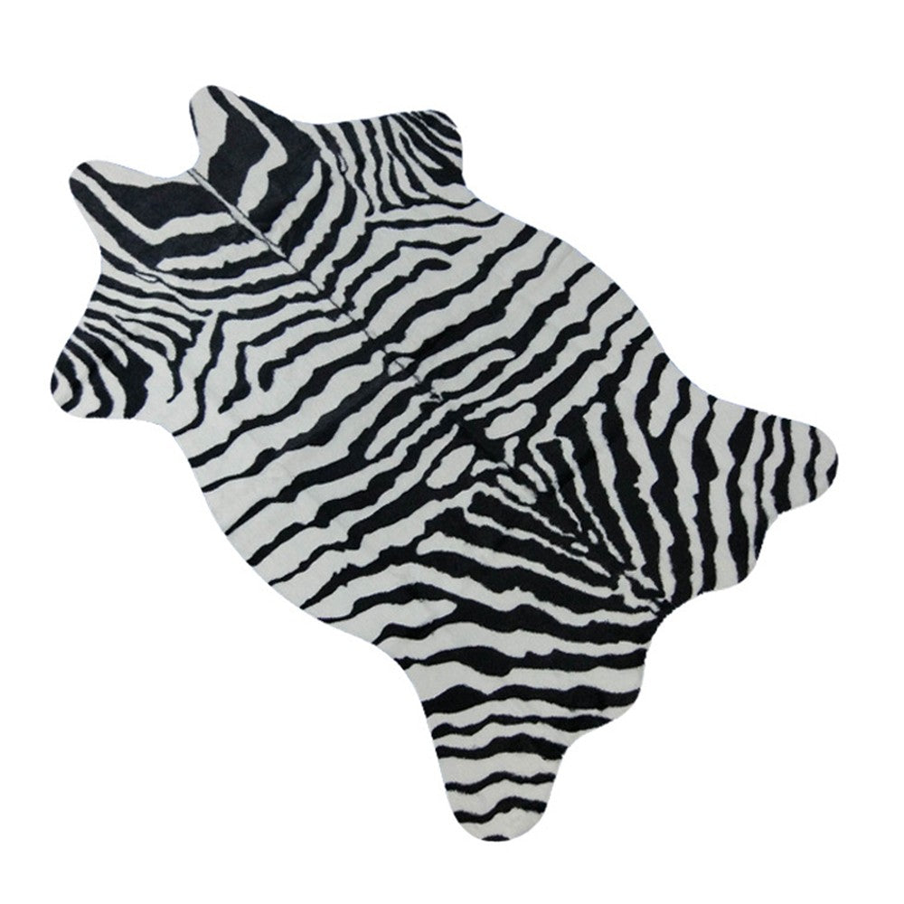 110x75cm Zebra Pattern Floor Mat Non Slip Mat Western Cowboy Style Living Room Decor
