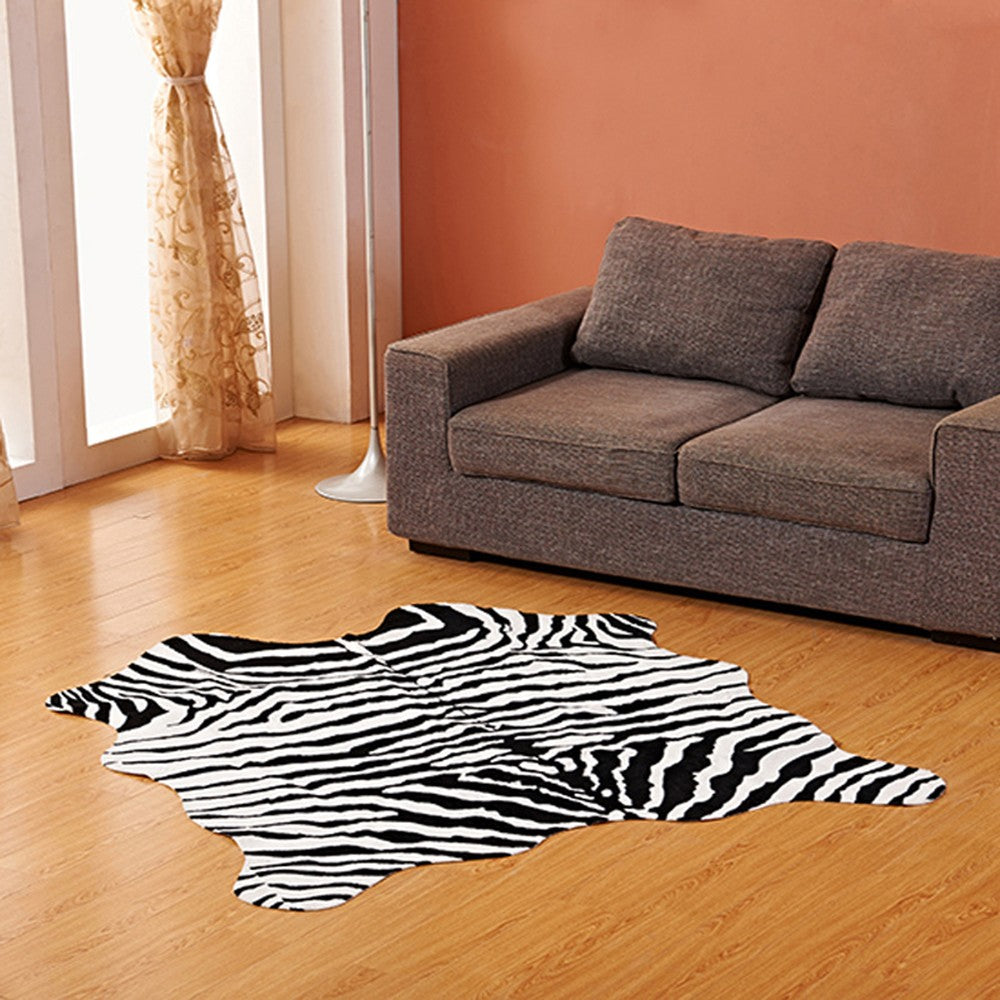 110x75cm Zebra Pattern Floor Mat Non Slip Mat Western Cowboy Style Living Room Decor