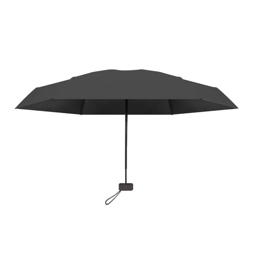 Mini Pocket 6 Ribs Sun Umbrella Anti-UV Sun Umbrella with Storage Box Black