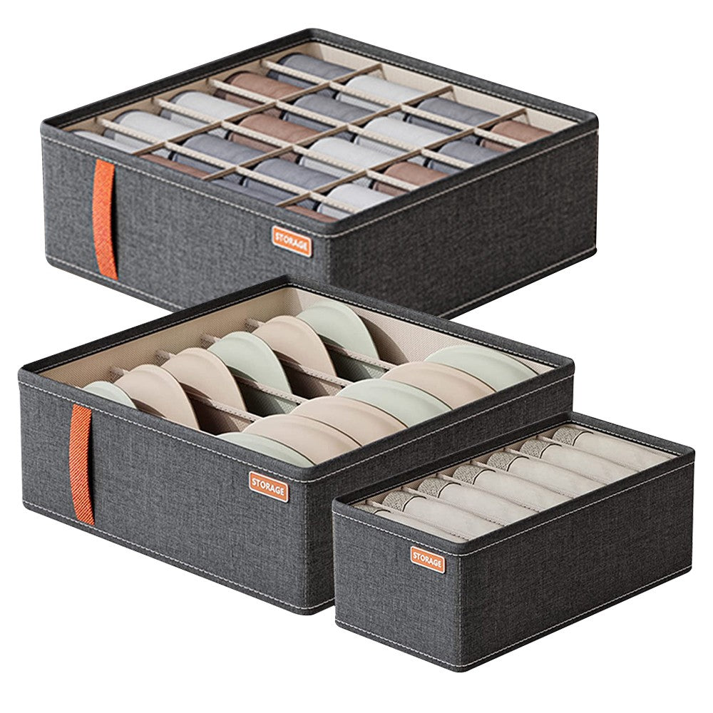 1 X Set of 3Pcs Bra Underwear Organizer Closet Pants Storage Box Drawer Socks Divider Home Storage