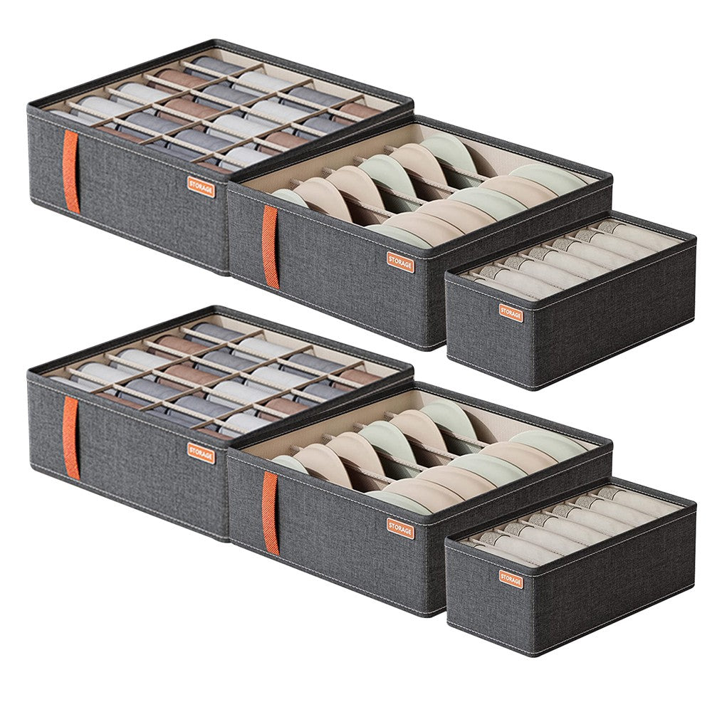 2 X Set of 3Pcs Bra Underwear Organizer Closet Pants Storage Box Drawer Socks Divider Home Storage