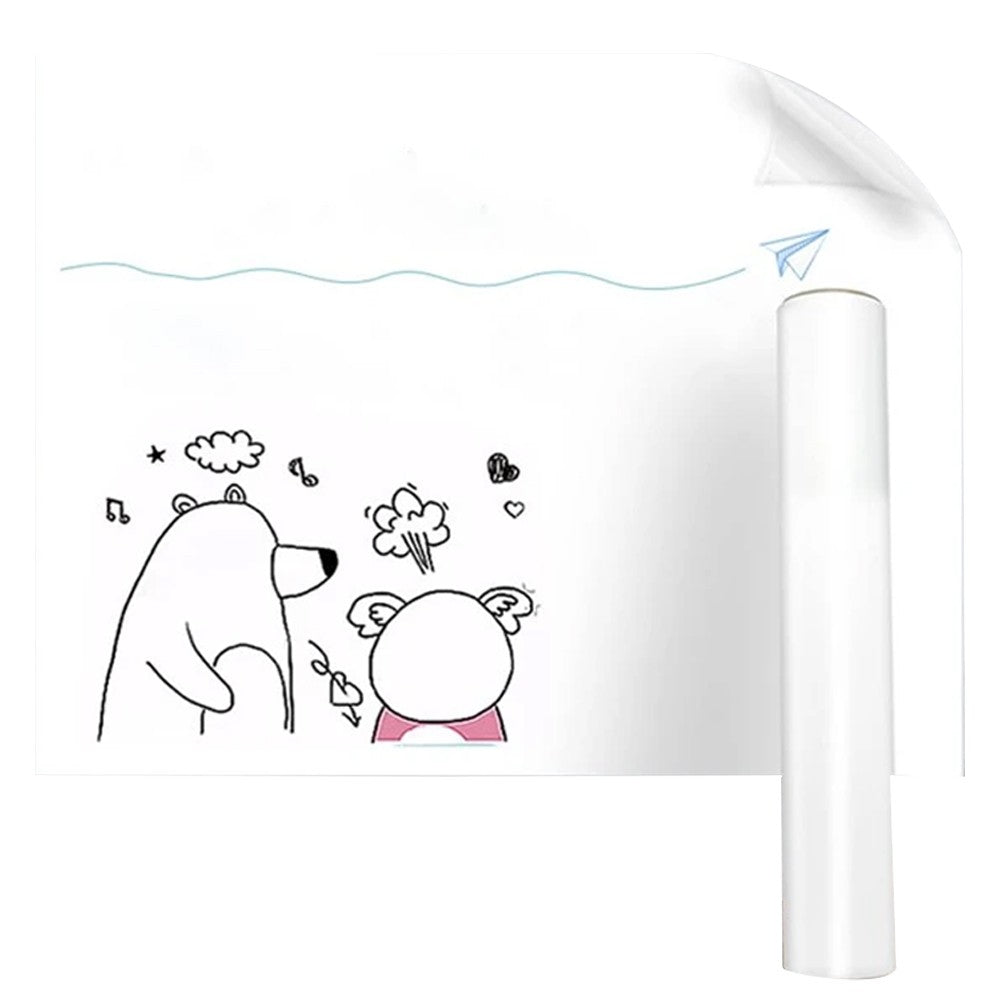 500x45cm Removable Static Cling Whiteboard Sticker Peel and Stick Memo Doodle Sticker for Home Office