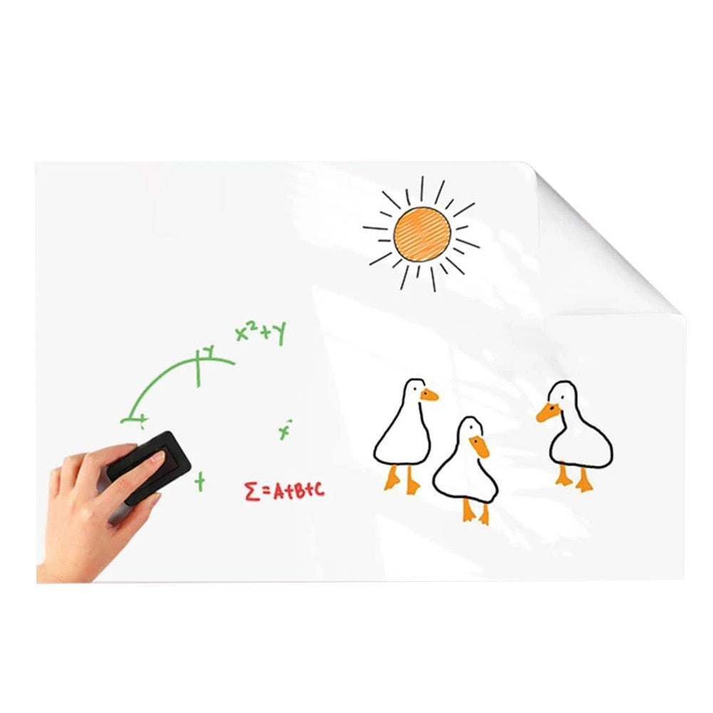 500x45cm Removable Static Cling Whiteboard Sticker Peel and Stick Memo Doodle Sticker for Home Office