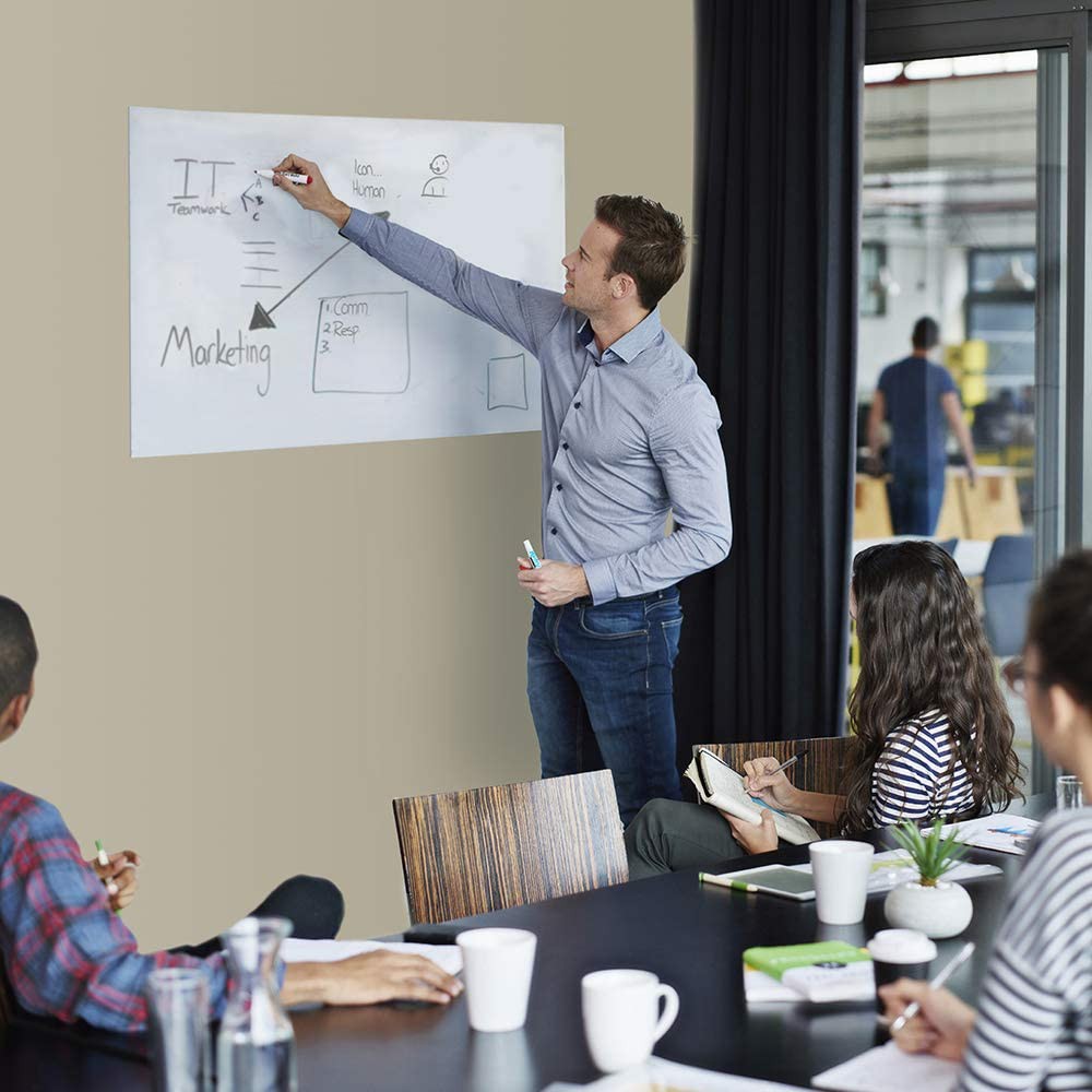 500x45cm Removable Static Cling Whiteboard Sticker Peel and Stick Memo Doodle Sticker for Home Office